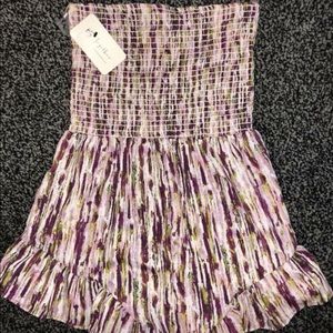 Purple striped romper